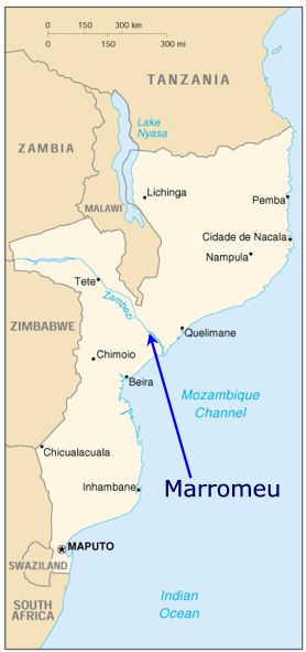 Mozambique location map